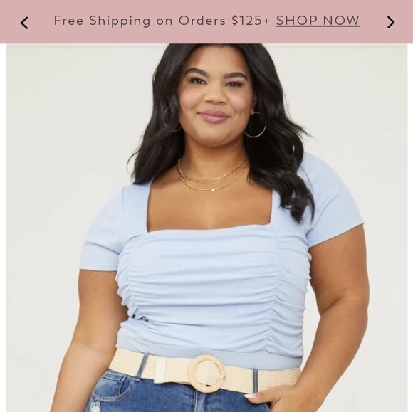 Arula ruched crop top, cream, Size A, 1X - Picture 10 of 10